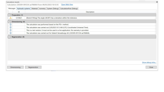 Warning notification for angle tolerance in a Geberit Pluvia object