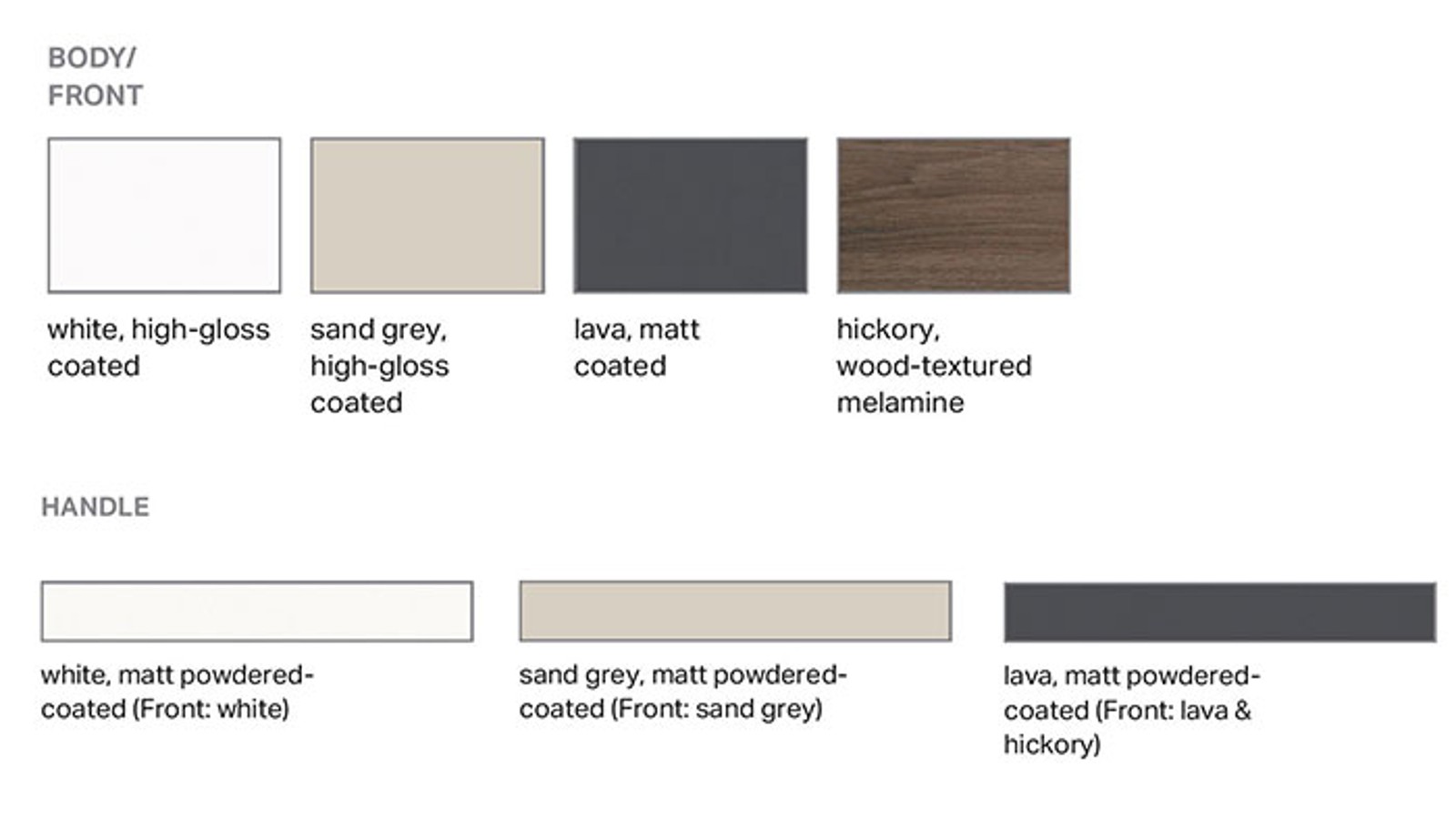 Furniture colours of the Geberit Smyle bathroom Series