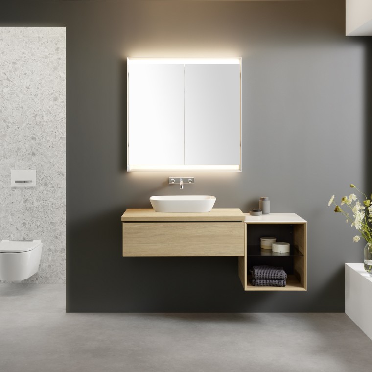 Meuble bas avec élément latéral ouvert Meuble bas avec élément latéral ouvert