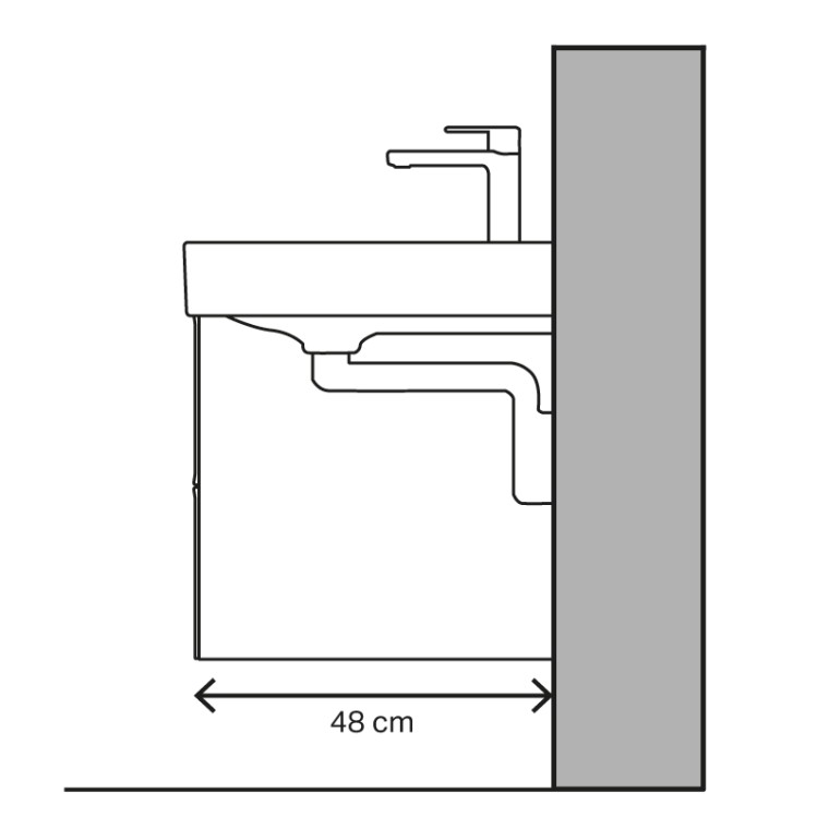 Lavabo à évacuation verticale Lavabo à évacuation verticale
