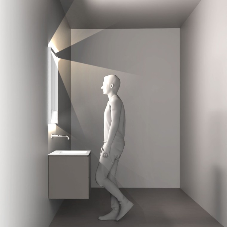Illustration de lʼéclairage au niveau du lavabo (© Geberit) Illustration de lʼéclairage au niveau du lavabo (© Geberit)