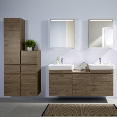 Lavabo double Geberit Renova Plan avec meuble de salle de bains