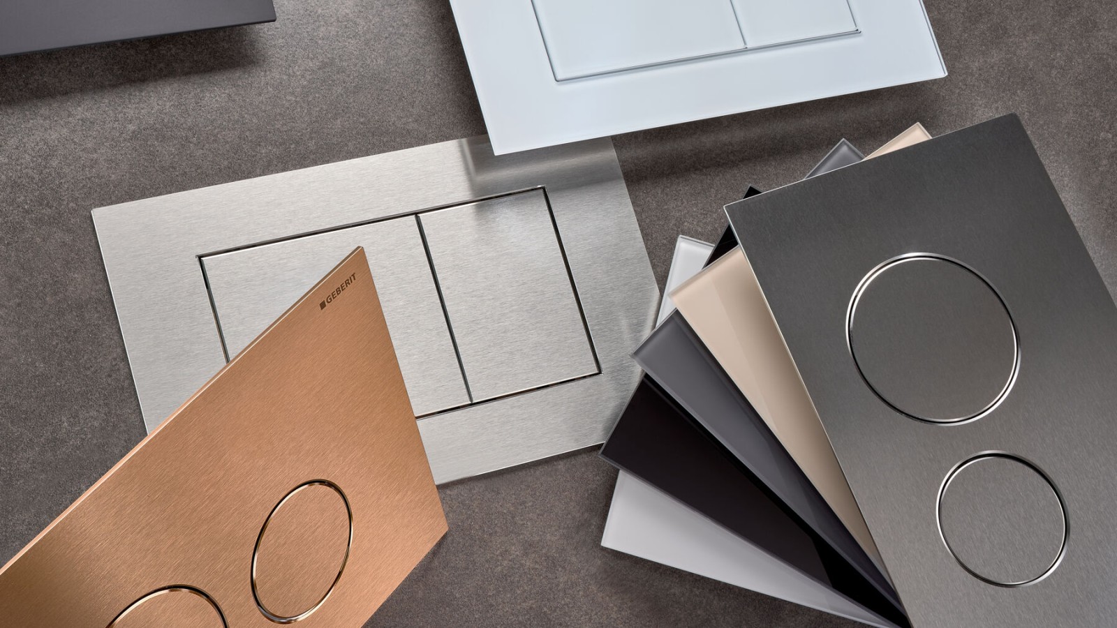 Finitions disponibles pour la plaque de déclenchement Geberit Sigma40 Finitions disponibles pour la plaque de déclenchement Geberit Sigma40