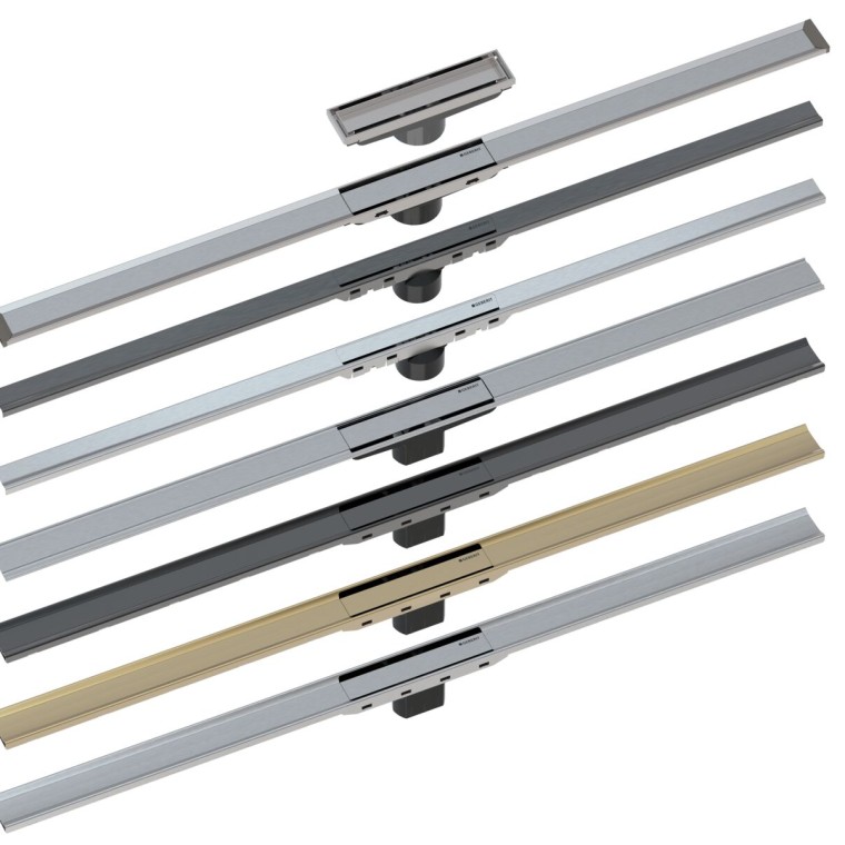 Vue d'ensemble des siphons de douche Geberit CleanLine Vue d'ensemble des siphons de douche Geberit CleanLine