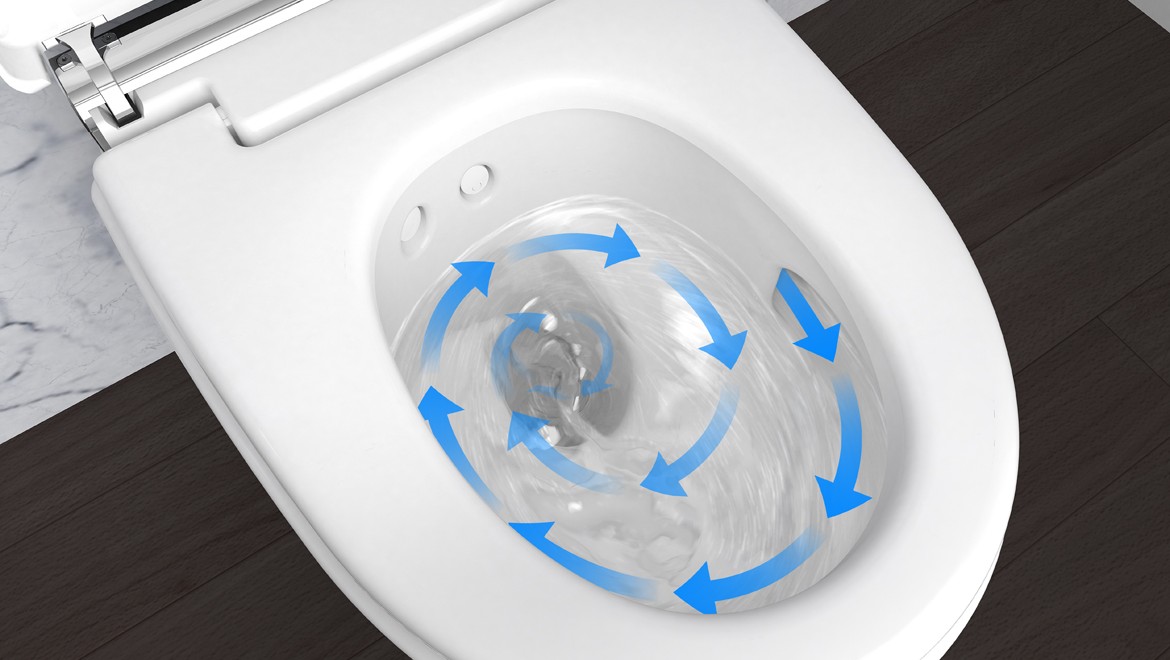 Technologie de rinçage TurboFlush des WC lavants Geberit AquaClean