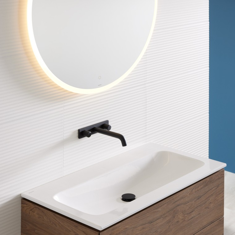 Mix & Match Geberit iCon bathroom sink with Geberit ONE washbasin cabinet Mix & Match Geberit iCon bathroom sink with Geberit ONE washbasin cabinet