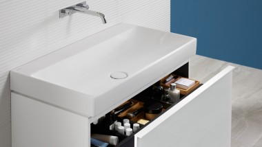 Espace lavabo Geberit Mix & Match avec casier de rangement Espace lavabo Geberit Mix & Match avec casier de rangement