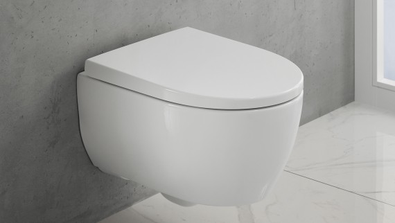Cuvette de WC suspendue de la collection Geberit iCon (© Geberit)