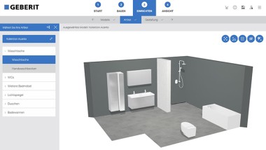 Figure showing the 3D bathroom planner