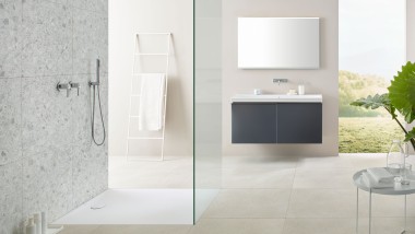 Bathroom with floor-even Geberit shower surface Olona