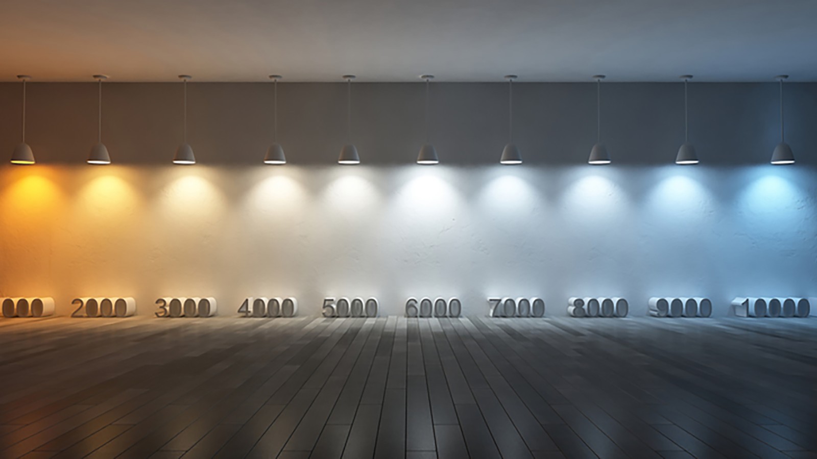 Illustration de la température de couleur avec différentes valeurs en kelvin (© iStock.com/SuriyaKK) Illustration de la température de couleur avec différentes valeurs en kelvin (© iStock.com/SuriyaKK)