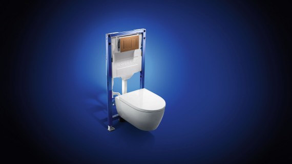Réservoir à encastrer Geberit Sigma avec technologie de rinçage TurboFlush pour WC suspendu iCon et plaque de commande Sigma40
