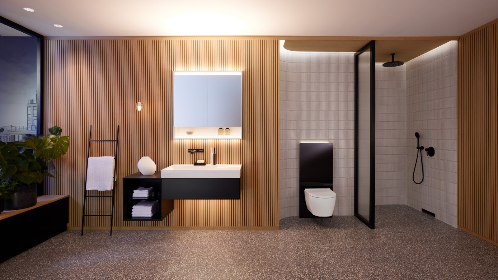 Geberit ONE bathroom highlighting our lifetime warranty on ceramics Geberit ONE bathroom highlighting our lifetime warranty on ceramics
