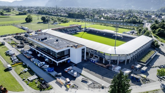 Le stade de football du SCR Altach a été agrandi en 2025 pour accueillir le Business Club Le stade de football du SCR Altach a été agrandi en 2025 pour accueillir le Business Club
