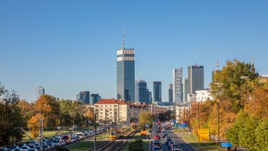 Varso Place with its 310-metre-high tower watches over the whole of Warsaw (© Aaron Hargreaves/Foster + Partners)