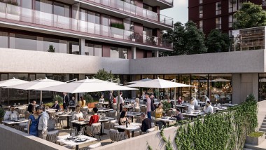 Terrasses en toiture en surplomb et gastronomie sont de la partie.