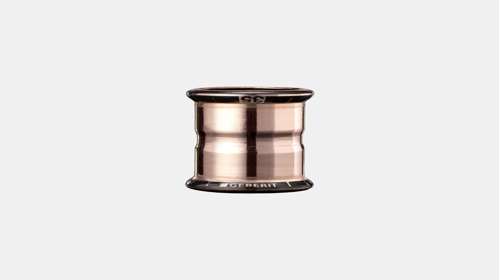 Geberit MapressCuNiFe fitting with black pressing indicator Geberit MapressCuNiFe fitting with black pressing indicator