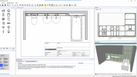 Detailed planning 3D in Geberit ProPlanner