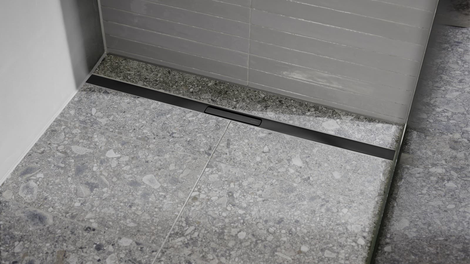 Geberit CleanLine30 shower channel in black Geberit CleanLine30 shower channel in black