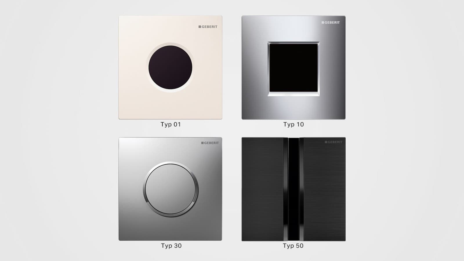 Aperçu des plaques de recouvrement Geberit Aperçu des plaques de recouvrement Geberit