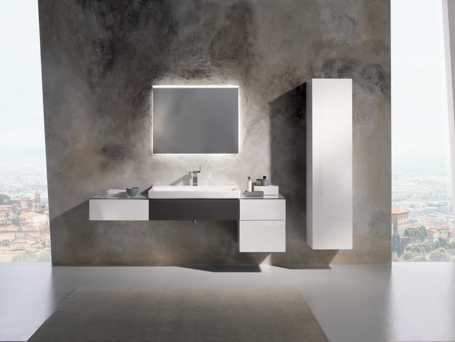 Dark bathroom with the Geberit Xeno² bathroom series Dark bathroom with the Geberit Xeno² bathroom series