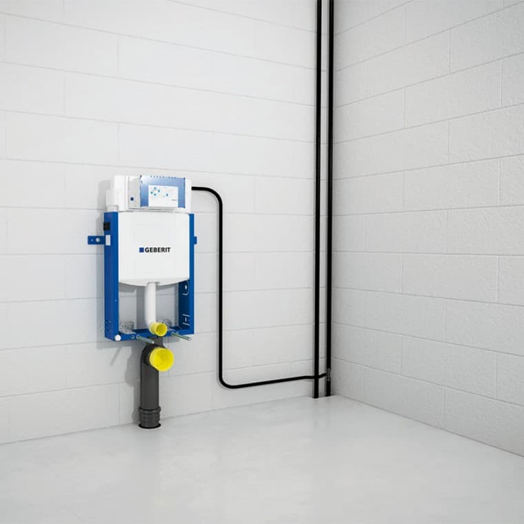 Raccordement de l’élément Geberit Combifix à l’arrivée d’eau et à l’évacuation Raccordement de l’élément Geberit Combifix à l’arrivée d’eau et à l’évacuation