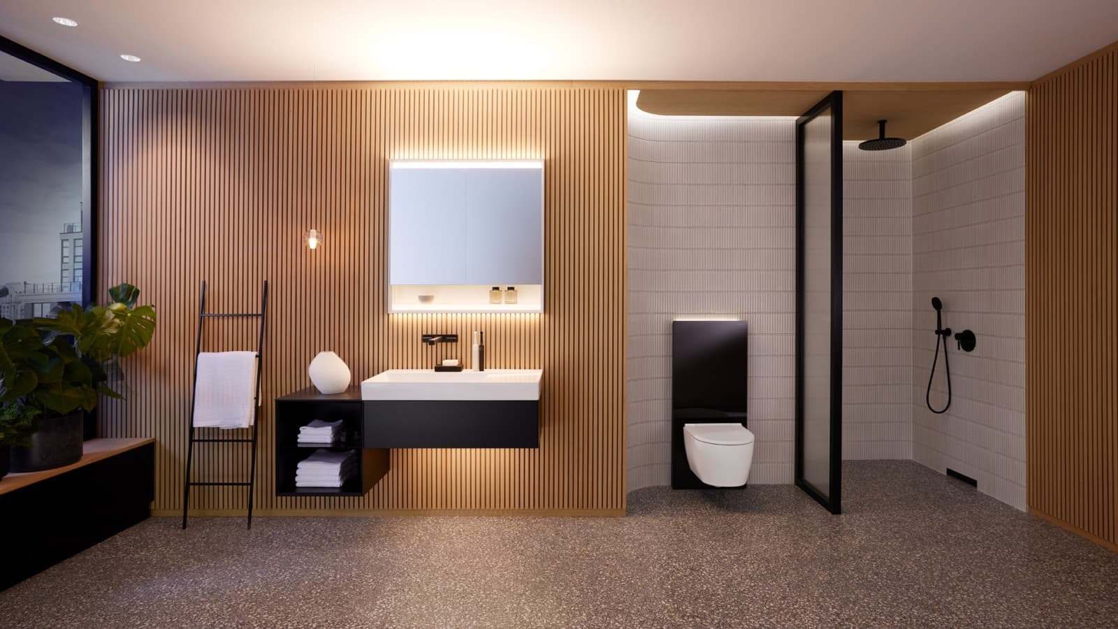 Geberit ONE bathroom highlighting our lifetime warranty on ceramics Geberit ONE bathroom highlighting our lifetime warranty on ceramics